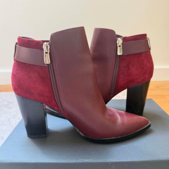 & Other Stories Oxblood Suede + Leather Booties – 90s Style with Silver Accents - Picture 11 of 15